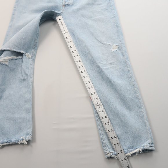 Agolde Riley High Rise Straight Leg Crop Jeans in Shatter Size 29 - Picture 10 of 12